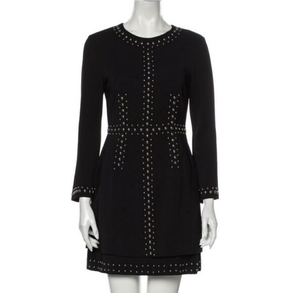 A.L.C. Black Studded Party Evening Shift Dress 2 - Picture 2 of 9